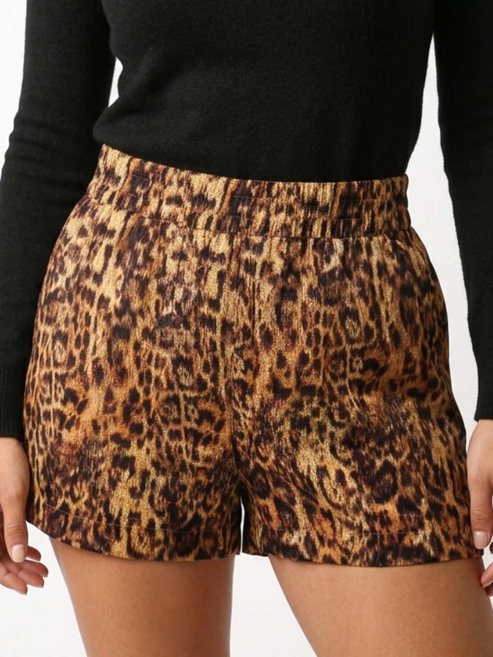 ALL SAINTS | Leopard Print High-Rise Linen & Silk Blend Shorts Women’s Size 8